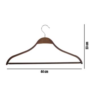 Erkek Ahşap Askı Gömlek Pantolon Tişört Askısı Koyu Ahşap Renk 50 ADET