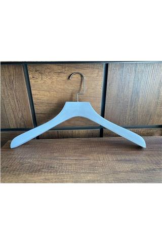 Erkek Ahşap Ceket Askı 43 Cm Eskitme Beyaz Naturel Askı 5 Adet
