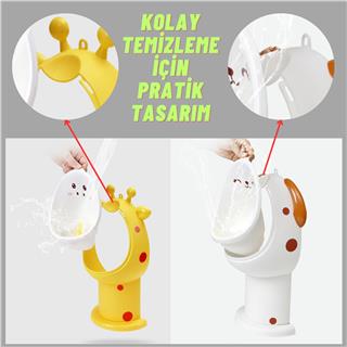 Erkek Çocuk 1-6 Yaş Tuvalet Eğitimi Eğlenceli Duvar Askılı Pisuvar Kahve Rengi