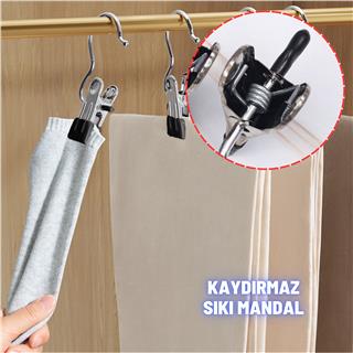 Etek Pantolon Eşarp Askısı Hareketli Mandal Paslanmaz Metal Mağaza ve Ev Tipi Elbise Askısı 50 Adet