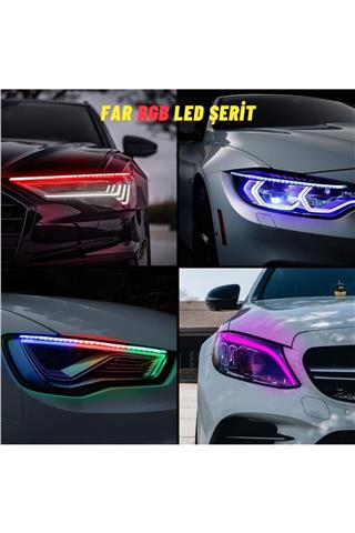 Far İçi ve Far üstü APP Kontrollü RGB LED Ambiyans Sinyalli Kayar led Android ve IOS Uyumlu