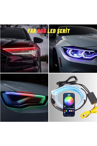 Far İçi ve Far üstü APP Kontrollü RGB LED Ambiyans Sinyalli Kayar led Android ve IOS Uyumlu