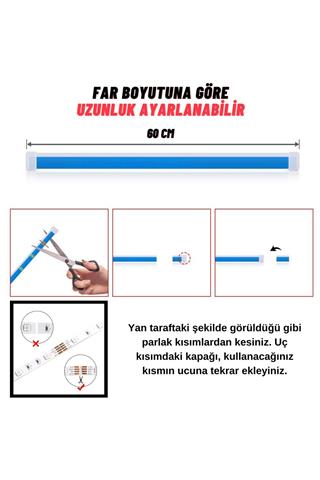 Far İçi ve Far Üstü APP Kontrollü Uyumlu RGB LED Ambiyans Kayar Led Android ve IOS Uyumlu 12-24V