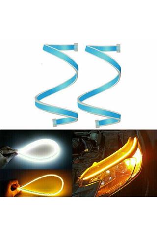 Far Üstü Kayar Led Selamlamalı 60 Cm  BUZ MAVİ SARI