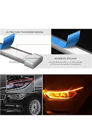 Far Üstü Kayar Led Selamlamalı 60 Cm  KIRMIZI SARI