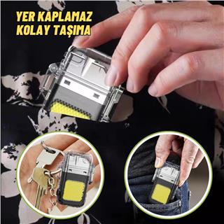 Fonksiyonlu Outdoor Kamp El Feneri Ve Elektrikli Çakmak Usb Sarjlı Kolay Kullanım