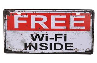 Free Wifi Retro Tabela Dekor Duvar Süsü Metal Tabela 30X15 Cm