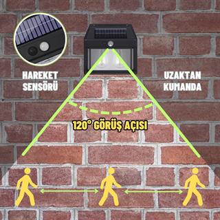 Güneş Enerjili Bahçe Aydınlatması Aplik Dekor Solar Ve Sensörlü Bahçe Balkon ve Garaj Lambası