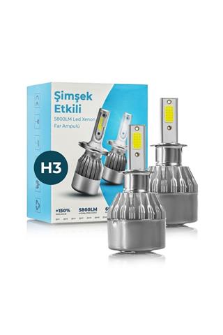H3 Led Xenon Far Ampulü Beyaz Renk Zenon Led Far