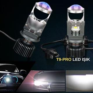 H4 Far Ampül Lazer Mercekli T9-Pro Luxury Ayarlı Mini Bi-Led Far Ampülü 