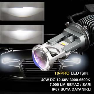 H4 Far Ampül Lazer Mercekli T9-Pro Luxury Ayarlı Mini Bi-Led Far Ampülü 