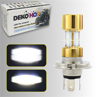 H4 LED Far Ampul LED Işık 12-24V 6000K Ultra Beyaz Metal Kasa Motosiklet Araba Uyum 1 AD 12W/1500LM 