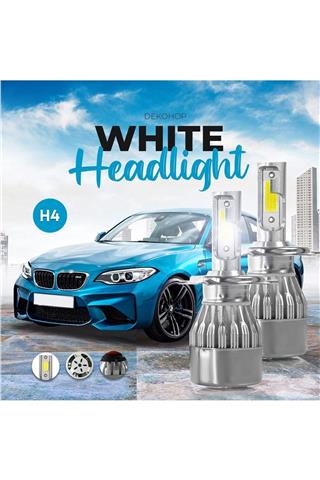 H4 Led Xenon Uzun Kısa Far Ampulü Beyaz Renk Zenon Led Far