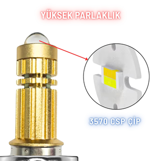 H4 Mercekli LED Ampul Delici LED Işık 12-24V Beyaz Amber 1 ADET Uzun Kısa Far Lambası 10W/800LM 