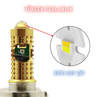 H4 Mercekli LED Ampul Delici LED Işık 12-24V Beyaz + Amber Sarı Uzun Kısa Far Lambası 10W/800LM