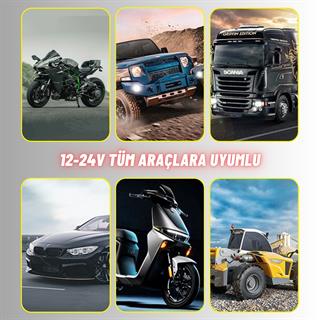 H4 Motosiklet LED Ampul ve LED Işık 12-24V  Beyaz Yüksek Performans Metal Gövde 1500 LM