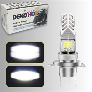 H4 Motosiklet LED Ampul ve LED Işık 12-24V  Beyaz Yüksek Performans Metal Gövde 1500 LM