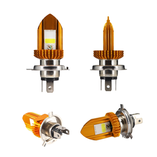 H4 Motosiklet Led Far Ampul 12-24V Beyaz 1 ADET 12W 1200LM  Metal Gövde Soğutma