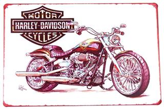 Harley Davidson Baskılı Retro Duvar Dekorasyon Tabela 30x20 Cm