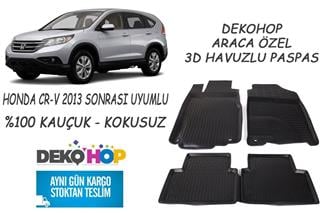 HONDA CR-V 2013 SONRASI Araca Özel Oto Paspas 3D Havuzlu Kauçuk Paspas