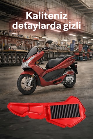 HONDA PCX Uyumlu KIRMIZI Temizlenebilir Performans Hava Filtresi (2021-2026) 