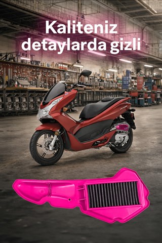 HONDA PCX Uyumlu PEMBE Temizlenebilir Performans Hava Filtresi (2021-2026)