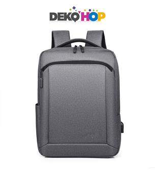 İş Seyahat Okul Laptop Notebook Ipad Sırt Çantası Usb Şarj Girişli Yeni Nesil Çanta GRİ