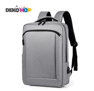 İş Seyahat Okul Laptop Notebook Ipad Sırt Çantası Usb Şarj Girişli Yeni Nesil Çanta AÇIK GRİ