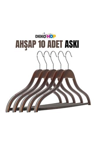 Kadın Ahşap Askı Gömlek Pantolon Tişört Askısı Natural Renk 10 Adet