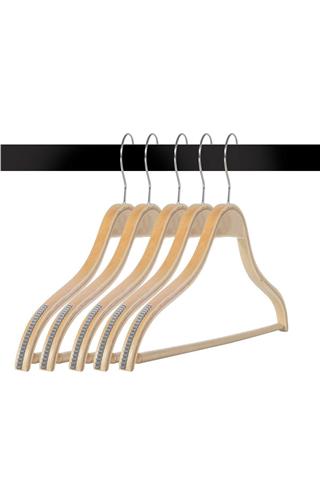 Kadın Ahşap Askı Gömlek Pantolon Tişört Askısı Natural Renk 10 Adet