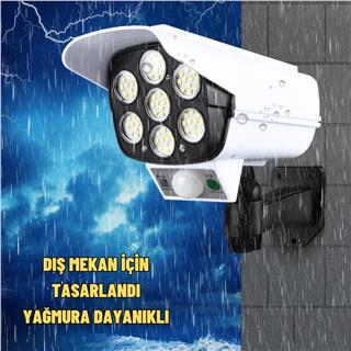 Kamera Görünümlü Güneş Enerjili Solar Bahçe Aydınlatması Hareket Sensörlü, Kumandalı, Yağmura Dayanıklı