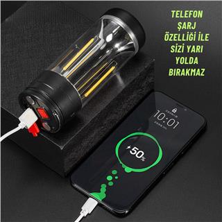 Kamp Çadır Karavan Lambası Şarj Edilebilir El Feneri Ve Magnetik Çalışma Lambası