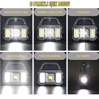 Kamp Lambası El Feneri Işıldak Güneş Enerjili Şarj Ve Powerbank Kullanım Taşınabilir Led Lamba