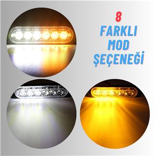 Kamyon Tır Arazi Aracı Çakarlı Dorse Led 12-24 V Çift Renk Sinyalli Kasa Ledi Metal Kasa