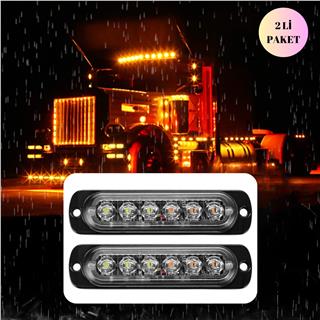 Kamyon Tır Arazi Aracı Çakarlı Dorse Led 12-24 V Çift Renk Sinyalli Kasa Ledi Metal Kasa