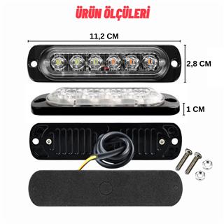 Kamyon Tır Arazi Aracı Çakarlı Dorse Led 12-24 V Çift Renk Sinyalli Kasa Ledi Metal Kasa