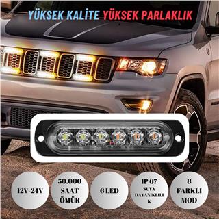 Kamyon Tır Arazi Aracı Çakarlı Dorse Led 12-24 V Çift Renk Sinyalli Kasa Ledi Metal Kasa