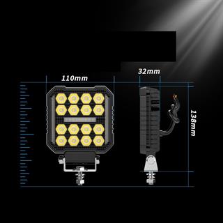Kamyon Traktör İş Makinesi Tepe ve Tampon Çalışma Lambası ve Sis Farı 4 inç 12-24V Gündüz 16 Led  