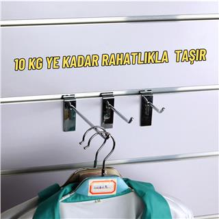 Kanallı Pano Kancası 20 cm 10/50/100 ADET Paslanmaz Nikel Kaplamalı Extra Güçlü