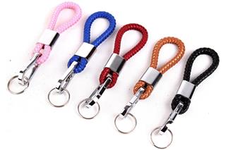 Karabina Anahtarlık Deri Örgü Paslanmaz Metal