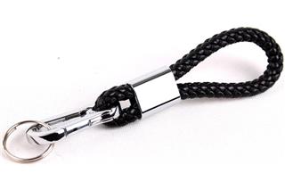 Karabina Anahtarlık Deri Örgü Paslanmaz Metal