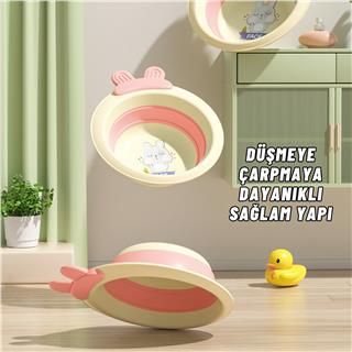 Katlabilir Yenidoğan Bebek ve Çocuk Banyo Yıkama Kovası