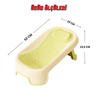 Katlanabilir Silikon Bebek Besleme ve Yıkama Banyo Oturağı Alt Değiştirme Sehpası Yeşil