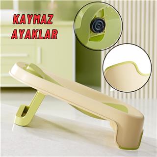 Katlanabilir Silikon Bebek Besleme ve Yıkama Banyo Oturağı Alt Değiştirme Sehpası Yeşil