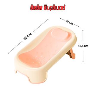 Katlanabilir Silikon Bebek Besleme ve Yıkama Banyo Oturağı Alt Değiştirme Sehpası Pembe