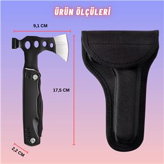 Katlanır Outdoor Profesyonel Balta Çakı Çekiç Bıçak Pense Kamp Piknik Doğa Çok Fonksiyonlu Alet Seti
