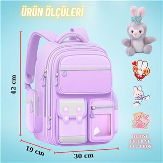 Kız Çocuk Kore Tarzı İlkokul Sırt Çantası Ergonomik Özel Tasarım Yeni Nesil Okul Çantası