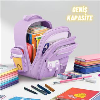 Kız Çocuk Kore Tarzı İlkokul Sırt Çantası Ergonomik Özel Tasarım Yeni Nesil Okul Çantası