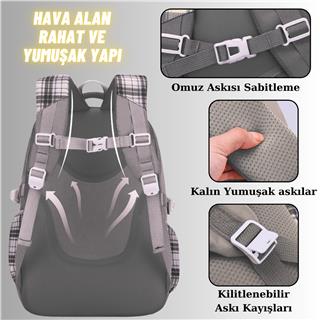 Kız Çocuk Okul Sırt Çantası Ergonomik Özel Tasarım Çok Bölmeli Geniş Kapasite Okul Çantası