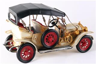 Klasik Vintage Retro Nostaljik Metal Araba Sarı